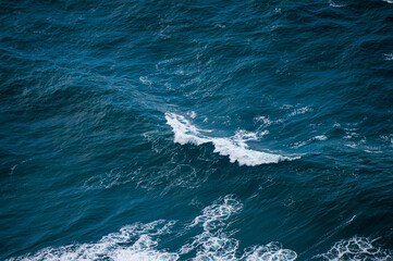 Atlantic ocean top view. Water background texture.