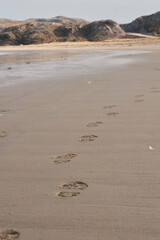 footprints on the beach