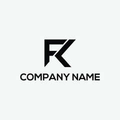 Minimal FK logo design vector