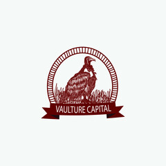 Vintage vulture logo design vector