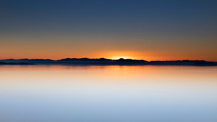 Sunset Over The Great Salt Lake, Utah