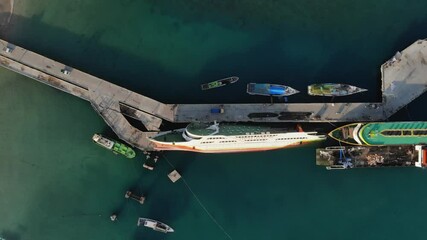Ship Toppled sideways after being hit by a Tropical Cyclone Seroja in East Nusa Tenggara in april 2021