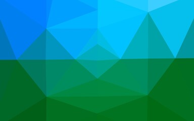 Light Blue, Green vector polygonal background.