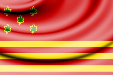 Flag of Ilheus, Bahia. Brazil. 3D illustration.