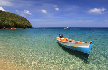 Fototapeta na wymiar Caribbean traditional fishing boat Martinique
