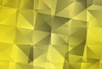 Light Yellow vector shining triangular background.