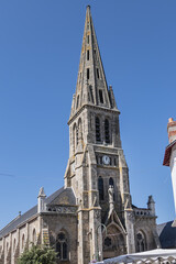 Fototapeta premium Saint Nicolas church in Le Pouliguen. 19th century church built on ruins of a former St-Nicolas chapel from 1600s. Le Pouliguen, Loire-Atlantique department, Pays de la Loire region, France.