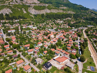 Fototapeta na wymiar Aerial view of village of Tserovo, Bulgaria