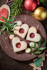 Tasty stained glass cookies as snack Christmas