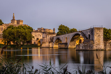 The sunset view of Avignon, a city in southeastern France’s Provence region