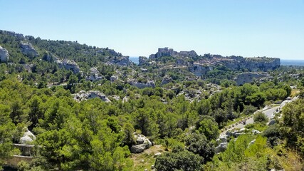 Fototapeta na wymiar landscape of les baux de provence in france 