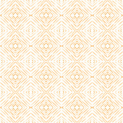 Azulejo watercolor seamless pattern. Traditional Portuguese ceramic tiles. Hand drawn abstract background. Watercolor artwork for textile, wallpaper, print, swimwear design. Orange azulejo pattern.