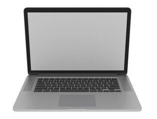 top view laptop isolated empty screen on white background for making mockup