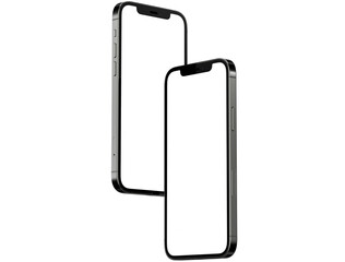 floating smartphone with blank isolated empty screen for mockup making, premium photo