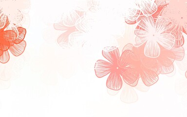 Obraz na płótnie Canvas Light Red vector doodle background with flowers