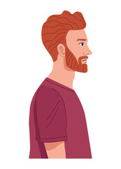 redhead bearded profile man