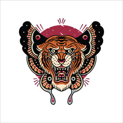 tiger tattoo illustration vector design
