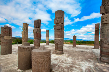 Tula, Hidalgo, Mexico, conocida la zona arqueologica como los atlantes de Tula.