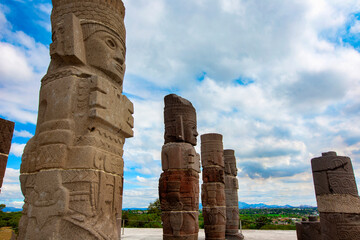Tula, Hidalgo, Mexico, conocida la zona arqueologica como los atlantes de Tula.