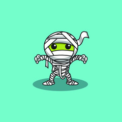 cute mummy vector illustration. cute ghost illustration