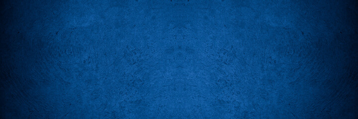Old wall pattern texture cement blue dark abstract  blue color design are light with black gradient background.