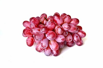 red grapes isolated on white