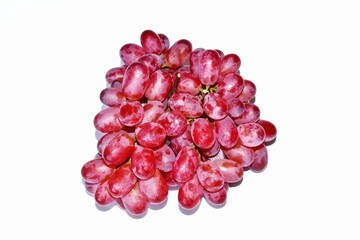 red grapes isolated on white