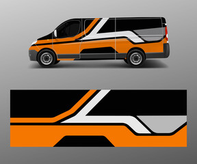 Naklejka premium van decal wrap design vector for Company branding . Graphic wrap decal and sticker template vector