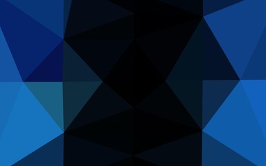 Obraz premium Dark BLUE vector triangle mosaic texture.