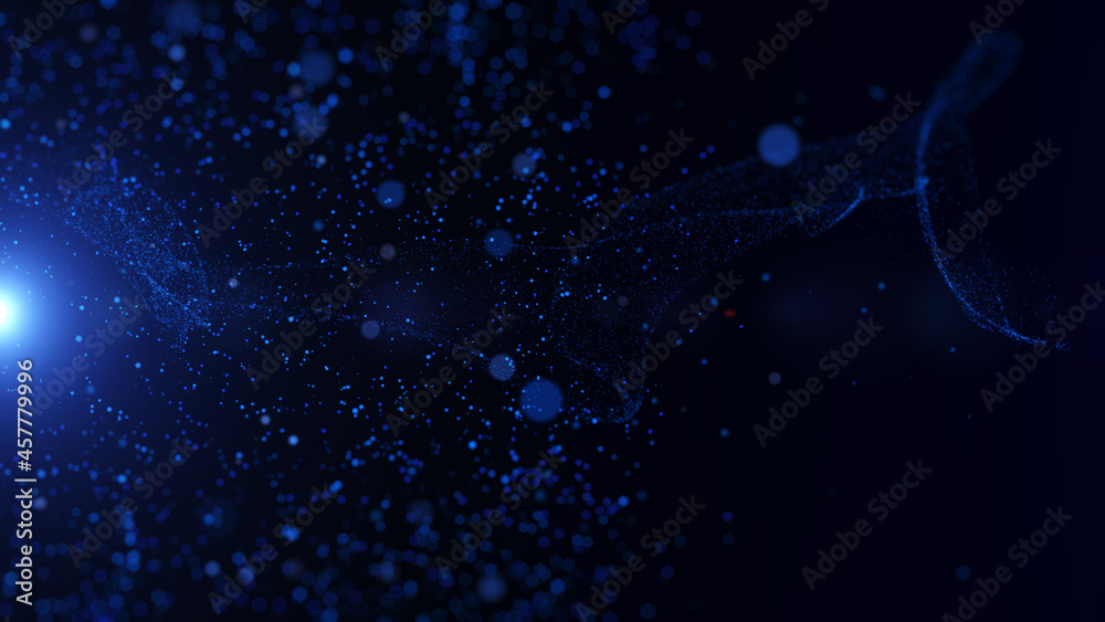 Poster particle fluid wave pattern light flare illustration background