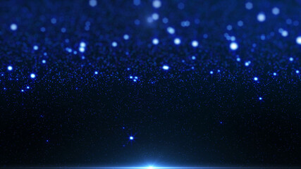Blue Particle Smooth Floating Flickering Falling Blur Infographic Illustration Background	
