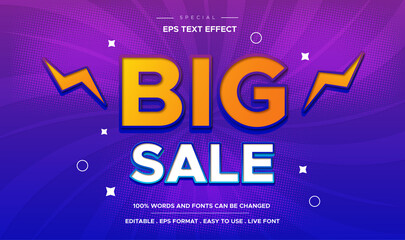 Big sale editable text style effect themed sales promotion