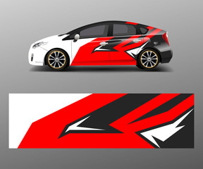 Racing car wrap with abstract stripe shapes for Company. Sport car racing wrap vector design template design vector