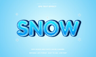 Naklejka na ściany i meble Editable text effect snow style