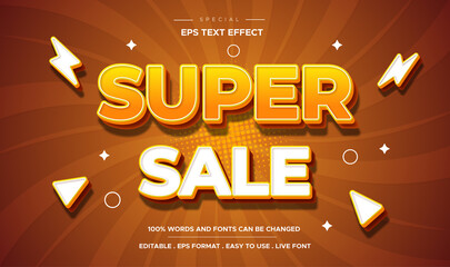 text effect 3d editable sticker concept super sale editable text