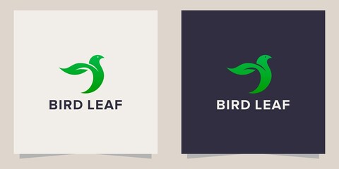 bird leaf logo template