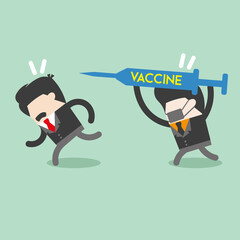 illustration graphic vector of a friend who is afraid of the covid-19 vaccine