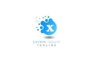 Letter x blue colour creative and simple bubble modern business logo