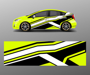 Company branding Car decal wrap design vector. Graphic abstract shapes designs company car