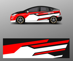 Racing car wrap with abstract stripe shapes for Company. Sport car racing wrap vector design template design vector