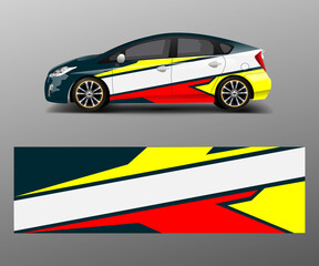 Fototapeta premium Car decal vector, graphic abstract racing designs for vehicle Sticker vinyl wrap