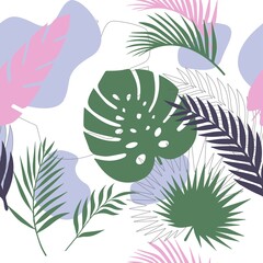 Simple seamless pattern with leaf