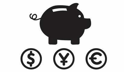 piggy bank icon vector template
