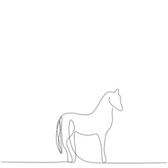 Horse animal line drawing vector illustration