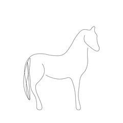 Horse animal line drawing vector illustration