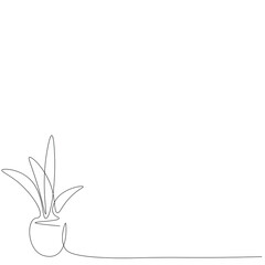 Plant silhouette line drawing vector illustration