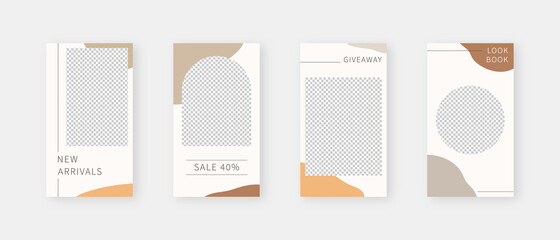 Social media template. Trendy editable social media stories template. Mockup isolated. Template design. Vector illustration.