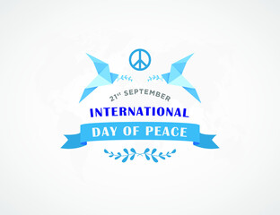 international peace day bakcground with dove symbol
