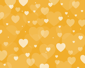 Gold snow bubble bokeh heart background