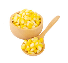 canned corn on a white background